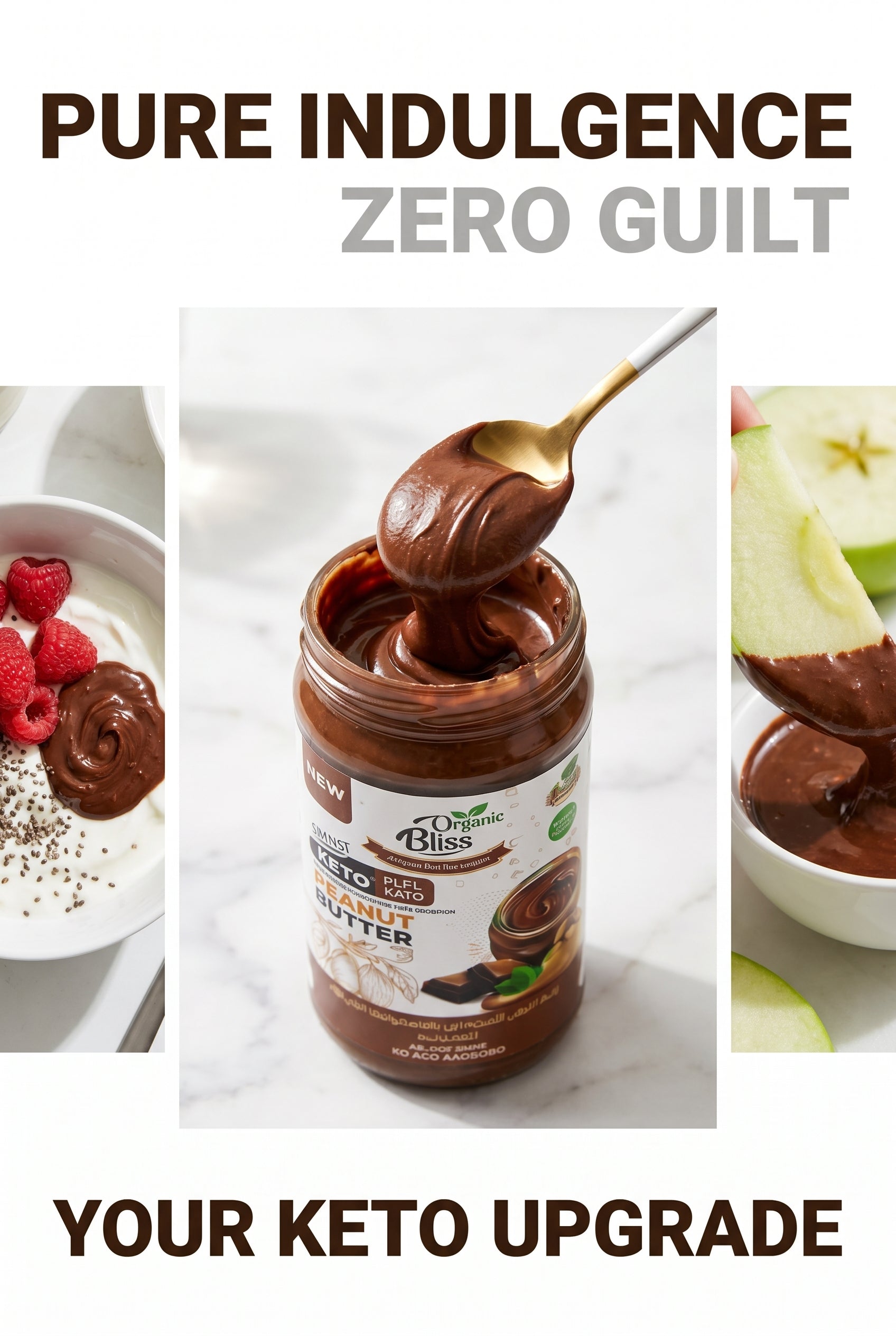( Pack of 2) 2 Peanut Butter Dark 60% Chocolate -Sugar Free-Healthy-